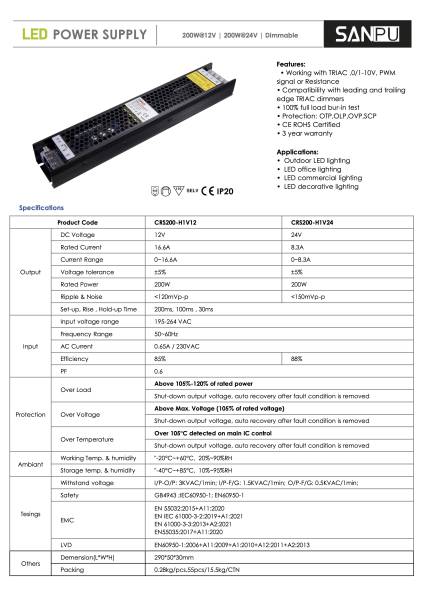 Led Treiber 24Volt 200 Watt,Dimmbar, 3557